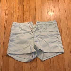 Refuge mint green denim shorts